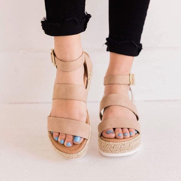 Taupe Strappy Open Toe Bryce espadrille sandal - Picture 2 of 8